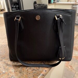 Tory Burch black leather tote